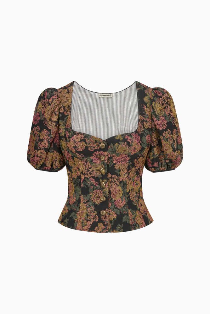 Mieder Rosemarie Blumenmuster Detail 03