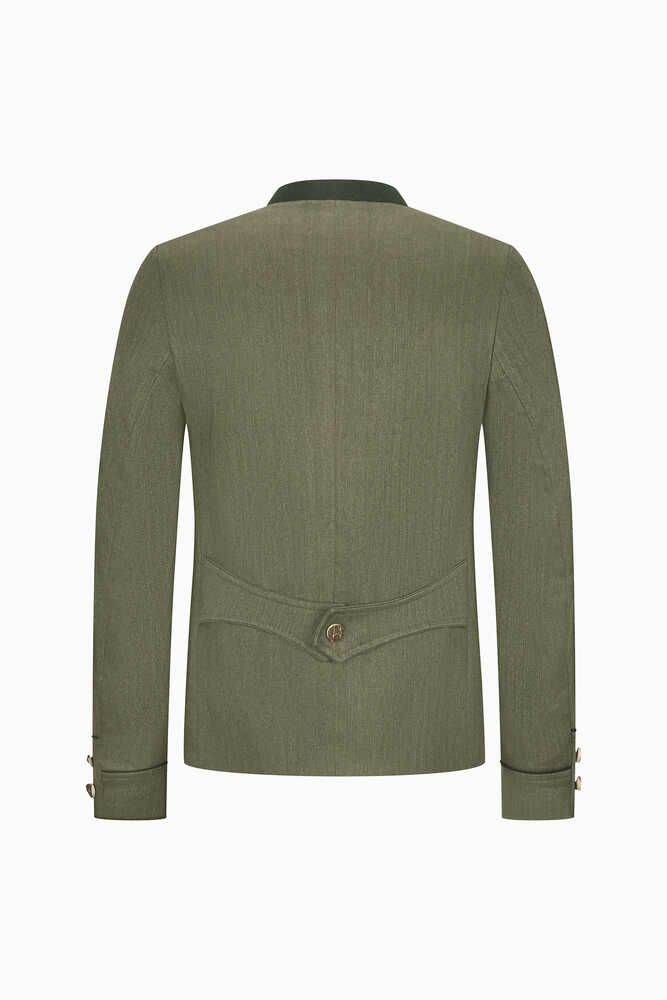 Sakko Helmut schwarzblau und bronzegrün Detail 05