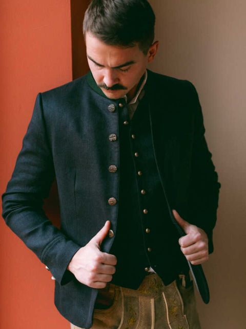 Sakko Helmut schwarzblau und bronzegrün