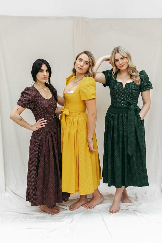 Dirndl Laura Baumwolle tanne