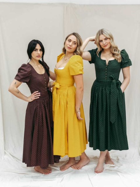 Dirndl Laura Baumwolle tanne