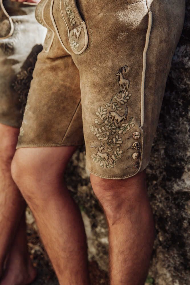 Hirschlederhose von Meindl sämisch gegerbt Detail 04