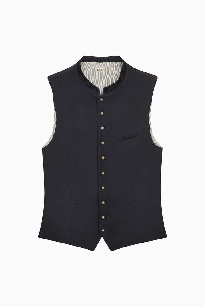 Weste Konstantin schwarzblau und bronzegrün Detail 02