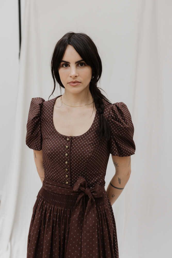 Dirndl Laura Baumwolle braun
