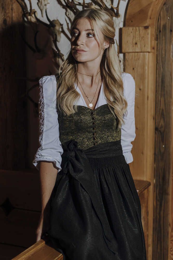 Dirndl Hedi in bronzegrün Detail 02