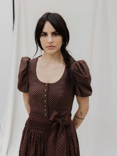 Dirndl Laura Baumwolle braun