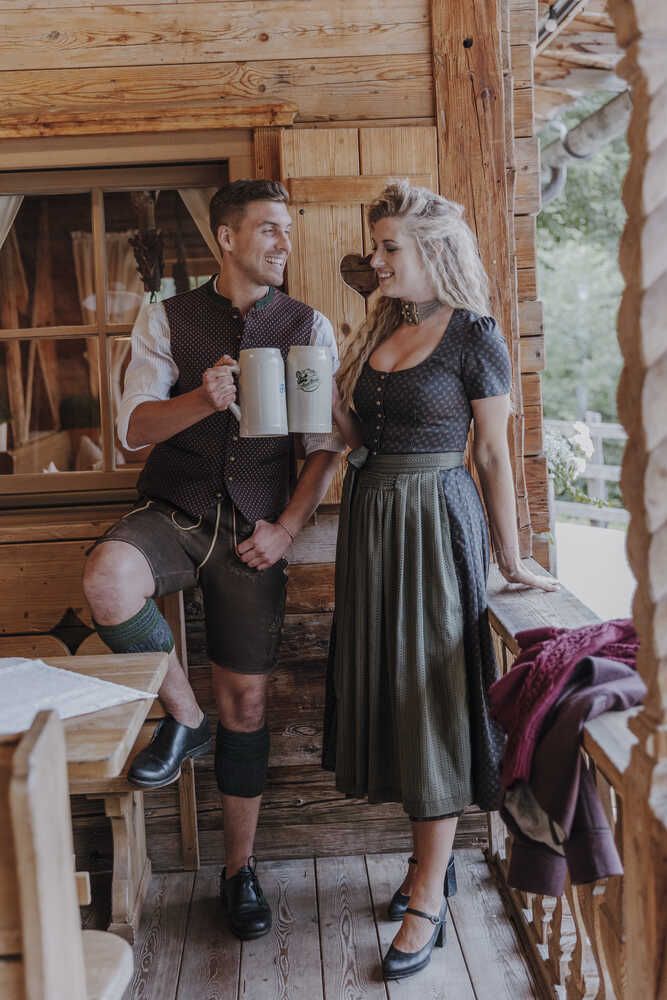 Armdirndl mit Rosal aus Baumwolle