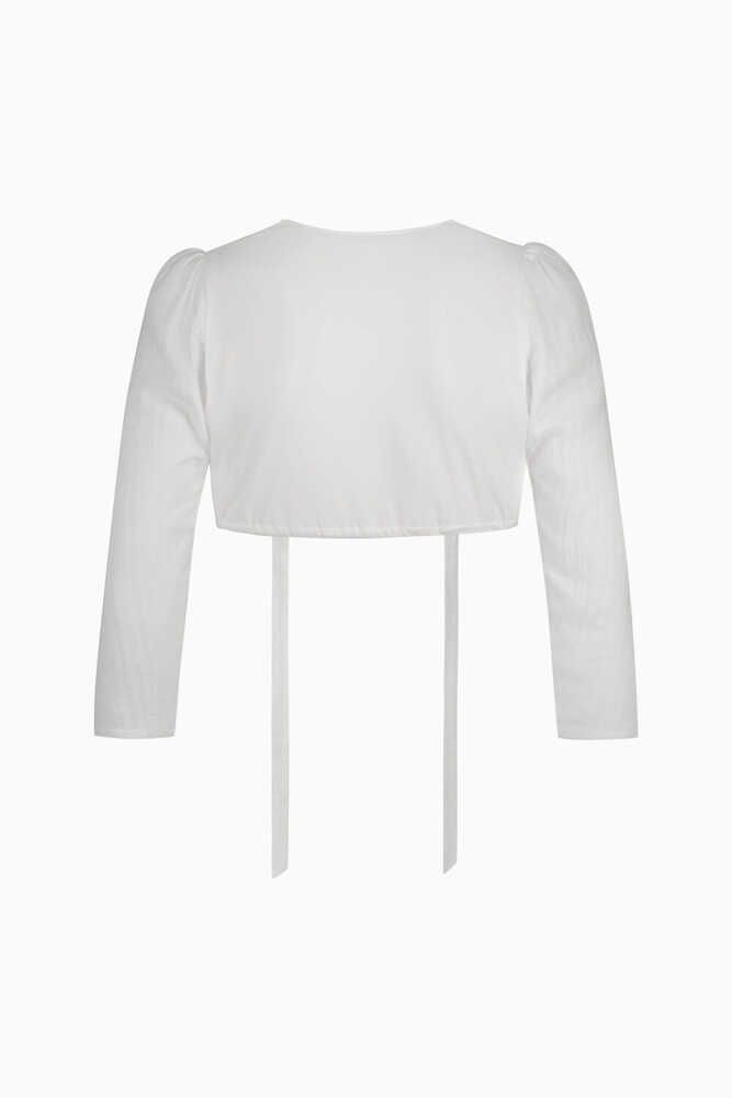 Dirndl-Spitzenbluse Anastasia mit 7/8 Arm Detail 03