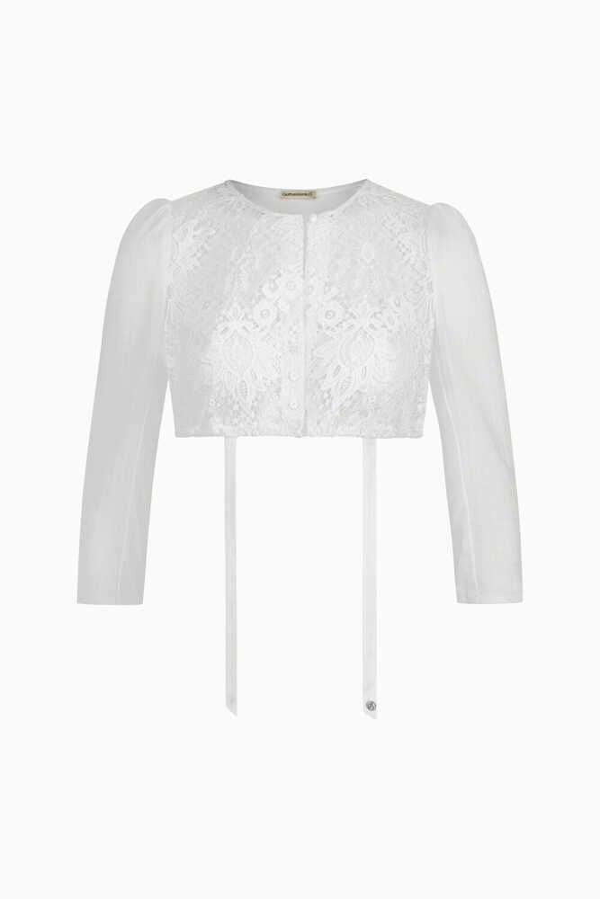 Dirndl-Spitzenbluse Anastasia mit 7/8 Arm Detail 02