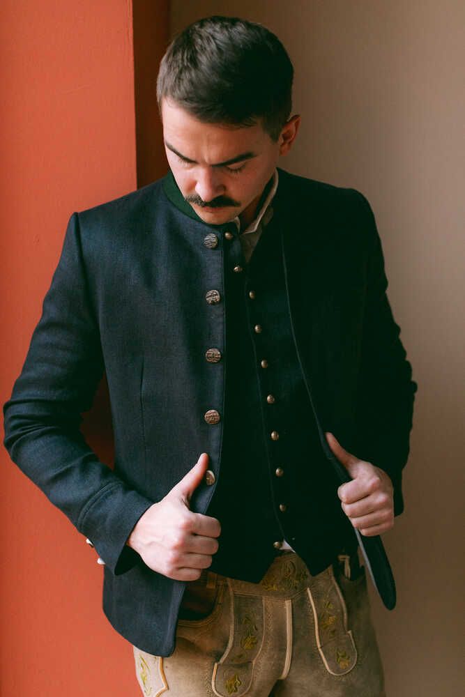 Sakko Helmut schwarzblau und bronzegrün