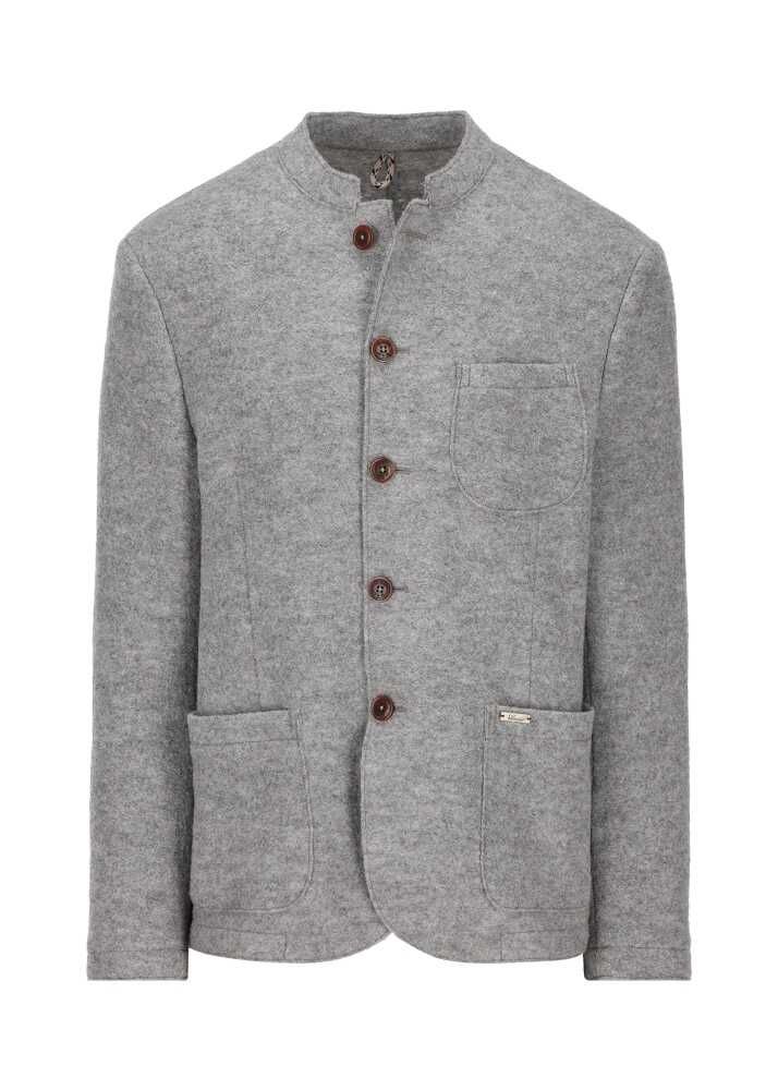 Hellgraue Walkjacke von Luis Trenker_03